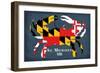 Maryland Flag Crab - St. Michaels, Maryland-Lantern Press-Framed Art Print