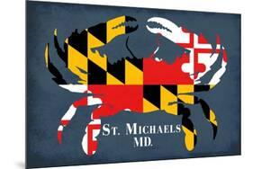 Maryland Flag Crab - St. Michaels, Maryland-Lantern Press-Mounted Art Print