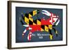 Maryland Flag Crab - St. Michaels, Maryland-Lantern Press-Framed Art Print