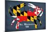 Maryland Flag Crab - St. Michaels, Maryland-Lantern Press-Mounted Art Print