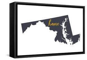 Maryland - Home State - White-Lantern Press-Framed Stretched Canvas