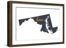 Maryland - Home State - White-Lantern Press-Framed Art Print