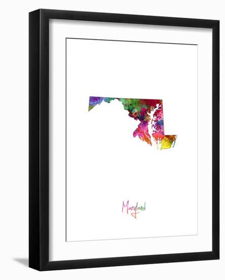 Maryland Map-Michael Tompsett-Framed Art Print