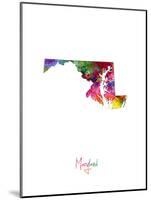 Maryland Map-Michael Tompsett-Mounted Art Print