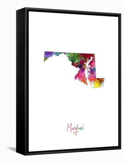 Maryland Map-Michael Tompsett-Framed Stretched Canvas