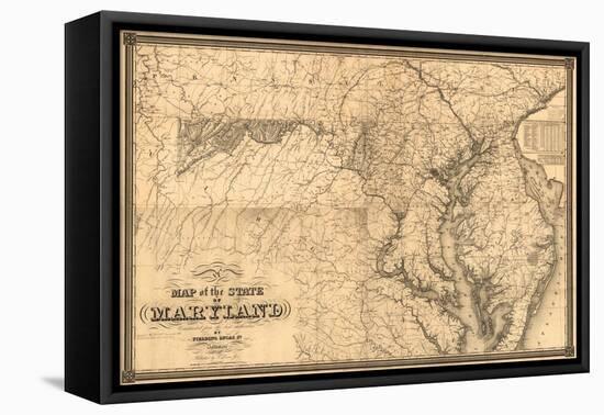 Maryland - Panoramic Map-Lantern Press-Framed Stretched Canvas