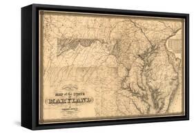 Maryland - Panoramic Map-Lantern Press-Framed Stretched Canvas