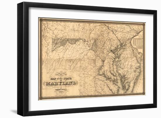 Maryland - Panoramic Map-Lantern Press-Framed Art Print