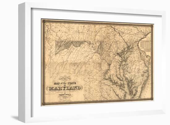 Maryland - Panoramic Map-Lantern Press-Framed Art Print