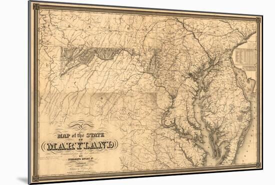 Maryland - Panoramic Map-Lantern Press-Mounted Art Print