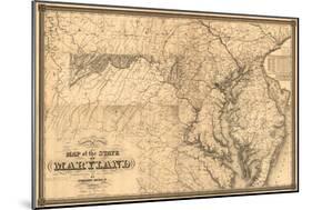 Maryland - Panoramic Map-Lantern Press-Mounted Art Print