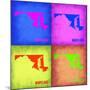 Maryland Pop Art Map 1-NaxArt-Mounted Art Print