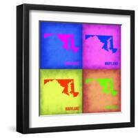 Maryland Pop Art Map 1-NaxArt-Framed Art Print