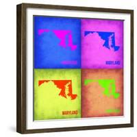 Maryland Pop Art Map 1-NaxArt-Framed Premium Giclee Print