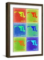 Maryland Pop Art Map 2-NaxArt-Framed Art Print