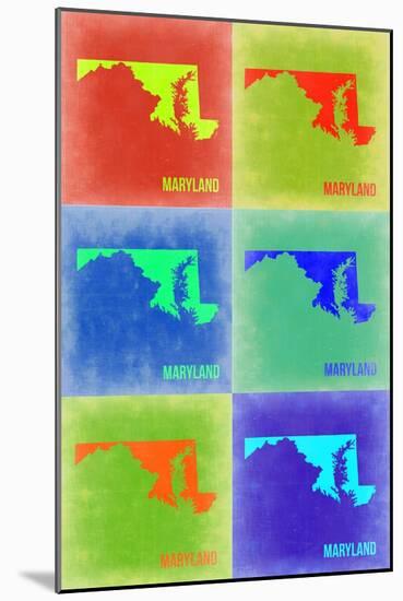 Maryland Pop Art Map 2-NaxArt-Mounted Art Print