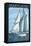 Maryland - Sailboat Scene-Lantern Press-Framed Stretched Canvas