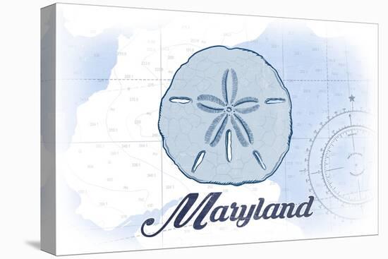 Maryland - Sand Dollar - Blue - Coastal Icon-Lantern Press-Stretched Canvas
