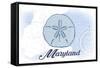 Maryland - Sand Dollar - Blue - Coastal Icon-Lantern Press-Framed Stretched Canvas