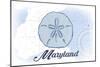 Maryland - Sand Dollar - Blue - Coastal Icon-Lantern Press-Mounted Art Print