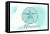 Maryland - Sand Dollar - Teal - Coastal Icon-Lantern Press-Framed Stretched Canvas