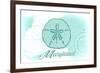 Maryland - Sand Dollar - Teal - Coastal Icon-Lantern Press-Framed Premium Giclee Print