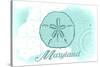 Maryland - Sand Dollar - Teal - Coastal Icon-Lantern Press-Stretched Canvas