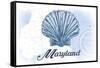 Maryland - Scallop Shell - Blue - Coastal Icon-Lantern Press-Framed Stretched Canvas