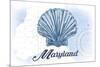 Maryland - Scallop Shell - Blue - Coastal Icon-Lantern Press-Mounted Art Print
