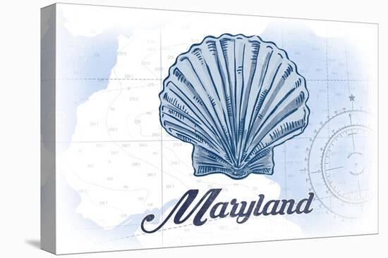 Maryland - Scallop Shell - Blue - Coastal Icon-Lantern Press-Stretched Canvas