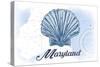 Maryland - Scallop Shell - Blue - Coastal Icon-Lantern Press-Stretched Canvas