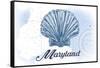 Maryland - Scallop Shell - Blue - Coastal Icon-Lantern Press-Framed Stretched Canvas