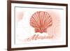 Maryland - Scallop Shell - Coral - Coastal Icon-Lantern Press-Framed Art Print