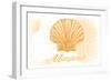 Maryland - Scallop Shell - Yellow - Coastal Icon-Lantern Press-Framed Art Print