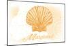 Maryland - Scallop Shell - Yellow - Coastal Icon-Lantern Press-Mounted Art Print