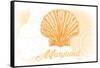 Maryland - Scallop Shell - Yellow - Coastal Icon-Lantern Press-Framed Stretched Canvas