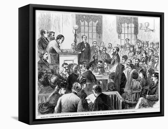 Maryland - Scene in the Court-House at Annapolis - Trial of Mrs Wharton on the Charge of Murdering-James E. Taylor-Framed Stretched Canvas