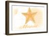 Maryland - Starfish - Yellow - Coastal Icon-Lantern Press-Framed Art Print