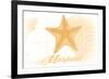 Maryland - Starfish - Yellow - Coastal Icon-Lantern Press-Framed Premium Giclee Print