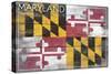 Maryland State Flag - Barnwood Painting-Lantern Press-Stretched Canvas