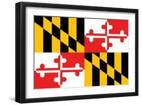 Maryland - State Flag-Lantern Press-Framed Art Print