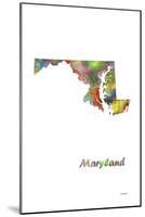 Maryland State Map 1-Marlene Watson-Mounted Giclee Print