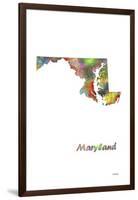 Maryland State Map 1-Marlene Watson-Framed Giclee Print