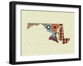 Maryland State Map-Lanre Adefioye-Framed Giclee Print