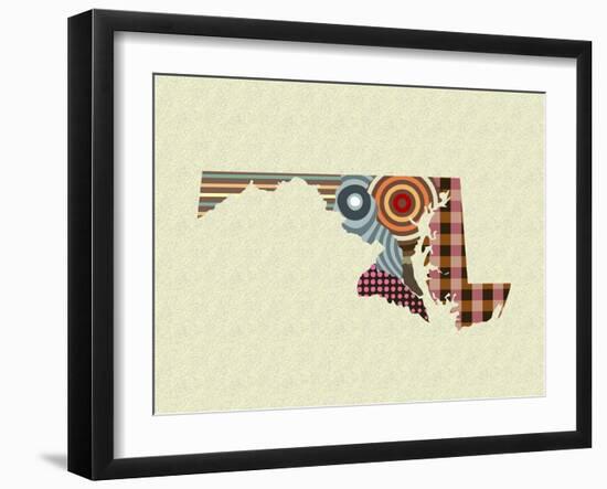 Maryland State Map-Lanre Adefioye-Framed Giclee Print