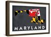 Maryland - State Outline Flag-Lantern Press-Framed Art Print