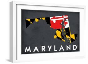 Maryland - State Outline Flag-Lantern Press-Framed Art Print