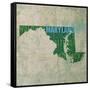 Maryland State Words-David Bowman-Framed Stretched Canvas