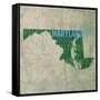 Maryland State Words-David Bowman-Framed Stretched Canvas