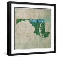 Maryland State Words-David Bowman-Framed Giclee Print